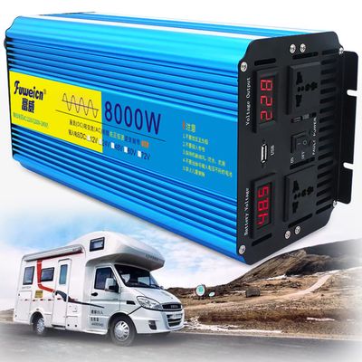 GEHPYYDS Pure Sine Wave Power Inverter 12V/24V to 110V/220V 3000W 4000W 5000W 6000W 8000W DC AC Converter with 2 x AC Outlets & Remote Controller & LCD Display for RV,Truck,Camping,8000W-12Vto110V