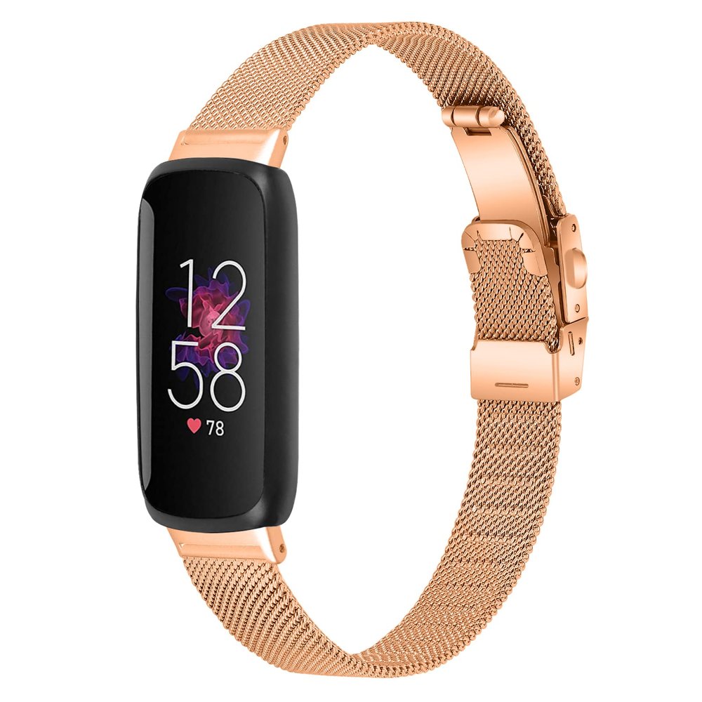 FitTurn Compatible with Fitbit inspire 3 metal band, Replacement Stainless Steel Mesh Watch Band Quick Release Metal Smart Strap for Fitbit inspire 3 Health & Fitness Tracker Watch (RoseGold)