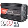 GEHPYYDS 2000W 3000W 4000W 5000W 6000W Pure Sine Wave Power Inverter DC12V/24V to AC110V/220V~230V Converter with LCD Display, 2 AC outlets,5V 2.1A USB Port,2 Fans for RV Truck Car,5000W-12Vto110V view 1