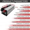 GEHPYYDS Intelligent Pure Sine Wave Power Inverter 12V/24V DC to 220V 230V AC Converter 1000W1500W 2000W 3000WRated Power with LCD Display, 2AC Outlets,for RV Truck Camping,1000W-24v view 4