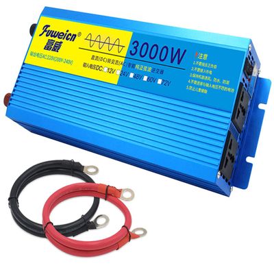 3000W 4000W 5000W 6000W 8000W Pure Sine Wave Power Inverter DC 12V/24V to AC 110V/220V Converter, Solar Power Inverter, Remote Controller & 2 x AC Outlets for RV Truck Car Home Use,3000W-24Vto220V