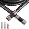 RELIAGINT 35ft RG6 Coaxial Cable Black, 75 Ohm Coax Cable with F Connector & F81 Double Female Coupler, Low Loss High-Speed TV Antenna Extension Cord for HD TV, Satellite & Dish view 1