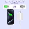 [3 Pack]Long 10FT iPhone 17 16e 15 Charger 20W Fast Wall Charger Block,10Foot USB C to C Braided Woven Cable Fast Charging for iPhone 17 Air/17 Pro/16 Pro/16 Pro Max/16 Plus/15/15 Plus/15 Pro Max/iPad view 3