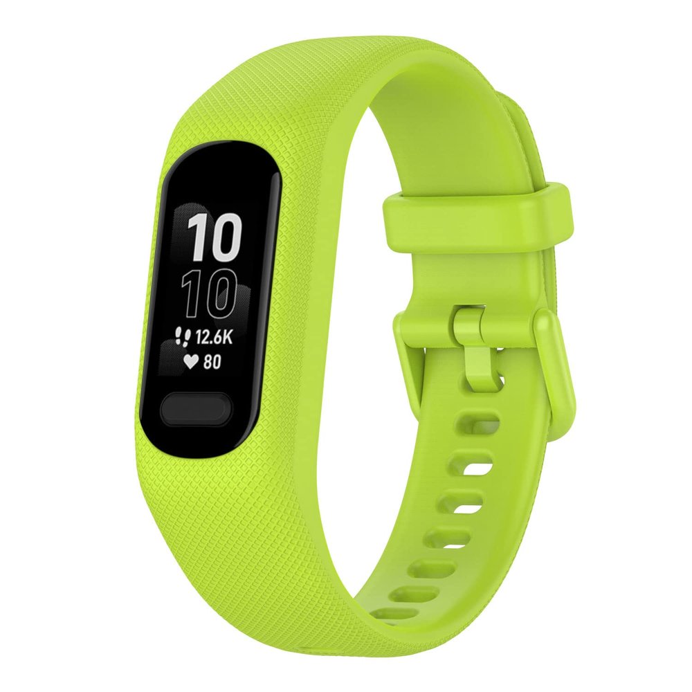 Juaupepo Soft Silicone Bands Compatible with Garmin Vivosmart 5, Rugged Case Band Silicone Sport Replacement Strap Protective Cases/Cover Protector Drop-Proof Shockproof for Women Men (Green)