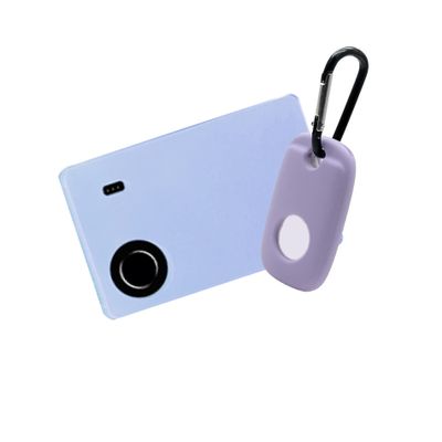 2 Pack Silicone Case with Keychain for Tile Slim and for Tile pro 2022 for Item Finder Accessories Protect Tracker,Secure Slim Holder for Tile Slim Anti-Scratch for Wallet,Purple