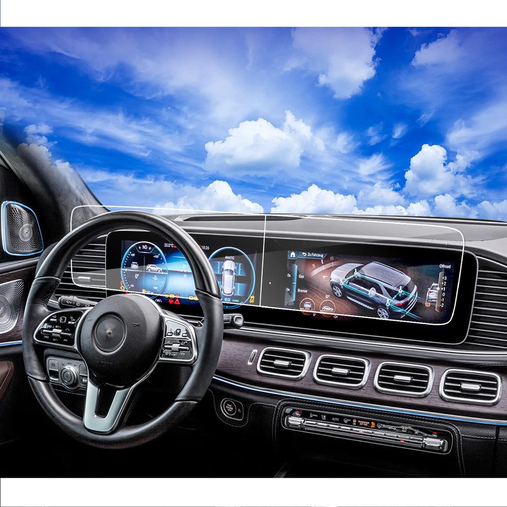 2024 2025 2026 Mercedes Benz GLE Screen Protector is SPLIT for 2020-2023 2024 Mercedes Benz GLE GLS 350 450 2018-2023 AMG GT 4-Door TouchScreen Tempered Glass 2023 Mercedes Benz Accessories2pcs