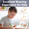 Mehomeli Kids Headphones, Bluetooth 5.2 Air Conduction Open Ear Headphones, 85dB Volume Limiting, Stereo Sound with Mic, IPX5 Waterproof, 20H Playtime, Perfect for School and Outdoor Activities-White view 3