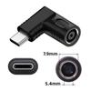 chenyang USB C 65W Connector,DC Jack 7.9x5.4mm Input to USB Type C 90 Degree Angled Power Plug Charge Adapter for Laptop Phone view 2