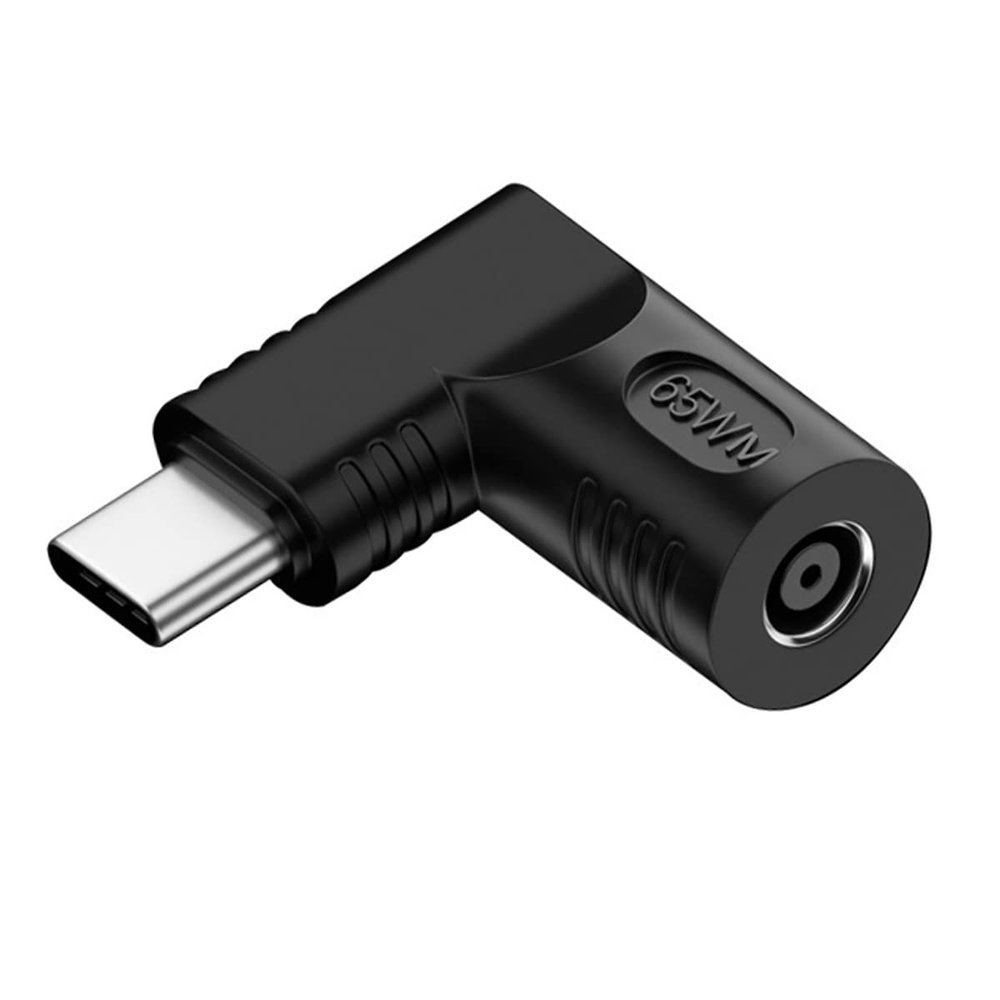CY Adapter DC 20V Jack 4.5x3.0mm Input to USB-C Type-C Output 90 Degree Right Angled Power Plug Charge Adapter 65W