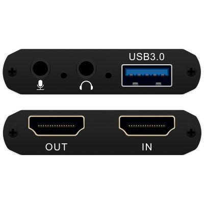 4K Audio Video Capture Card, Recording Card with Microphone HDMI Loop-OutHDMI to 1080P USB 3.0 for Gaming Streaming TV Recorder, Live Streaming Broadcasting