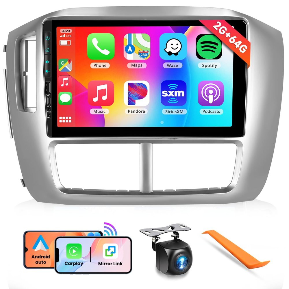 2G+64G Android Car Stereo for Honda Pilot 2006-2008 with Wireless Carplay with WiFi GPS Navigation Radio Player Android Auto 9 Touchscreen Audio Backup Camera Multimedia Head Unit for Honda Pilot
