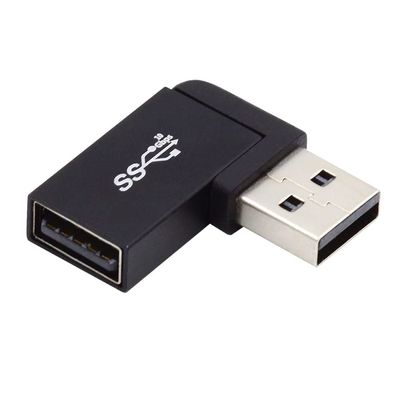 Cablecc USB3.0 Male to Female Support 10Gbps Extension Power Data Video 90 Degree Adapter Left Angled Type