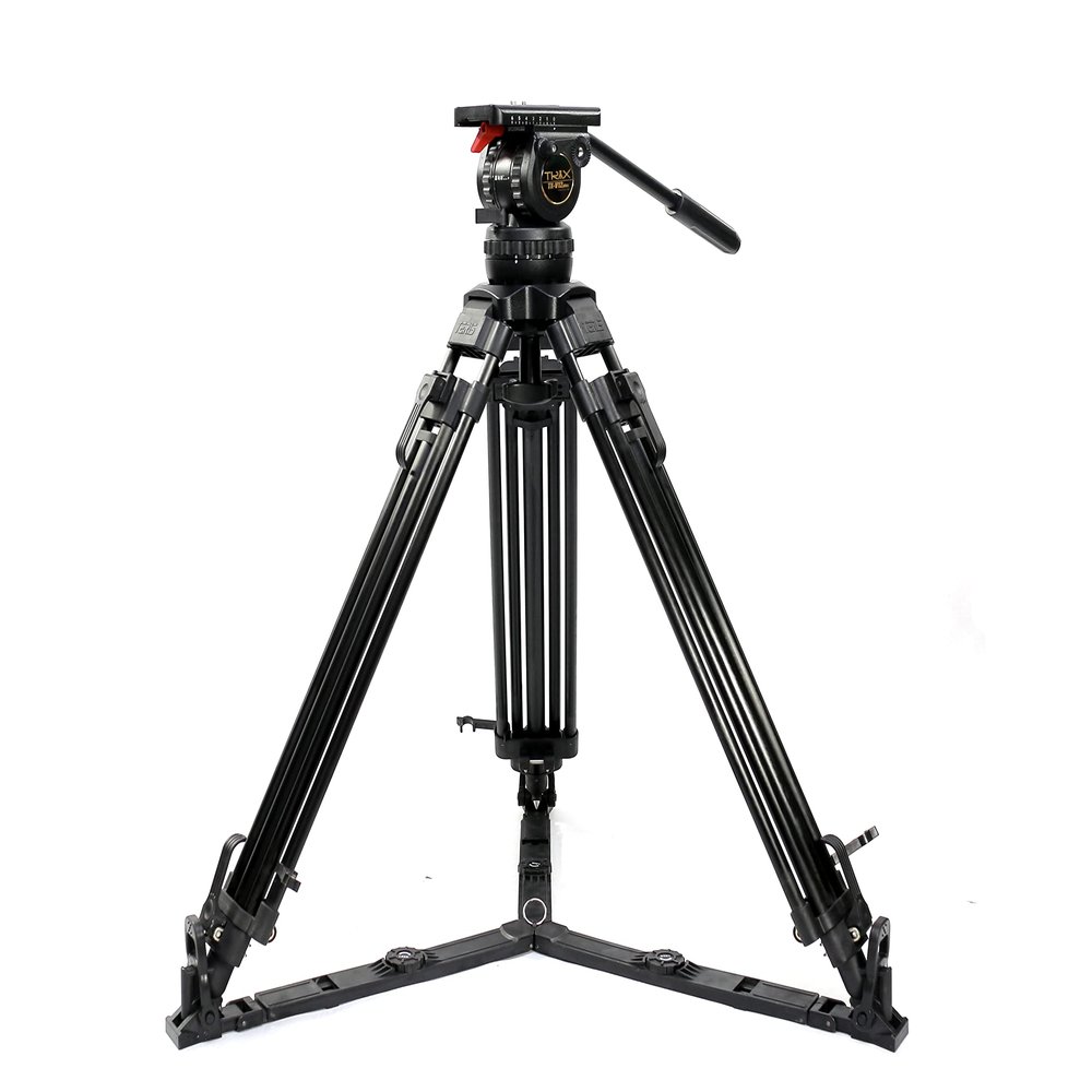 Teris 12kg 66" Professional Aluminum Tripod Video Camera Tripod Fluid Head 100mm Bowl Heavy Duty Camcorder Tripod TX-V12L Plus for ENG ARRI RED Sony Camera Film Camera