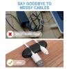 WLLHYF Cable Clips 3PCS Cord Wire Organizer Cable Management Holders 4 Hole Silicone Cable Harness USB Charging Accessory Cable Holder for Office and Home Desk (Black) view 4