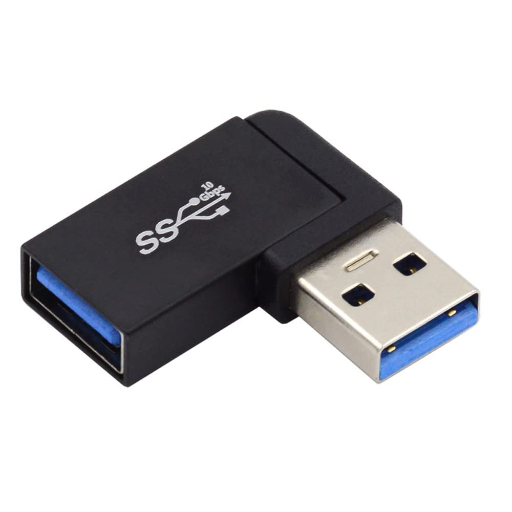 Cablecc USB3.0 Extension Power Data Video Male to Female Support 10Gbps 90 Degree Adapter Right Angled Type