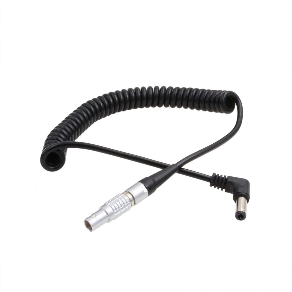 HangTon 12V DC Barrel to 0B 2 Pin Coiled Power Cable for ARRI Alexa Camera, Teradek Bond, Preston MDR4, FEELWORLD F7 Pro Monitor, Z Cam E2 S6 Camera Coiled