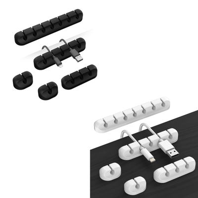 Cable Organizer Clips Cord Holder - 5 Packs Self Adhesive Cable Management for USB Cable/Power Cord/Wire