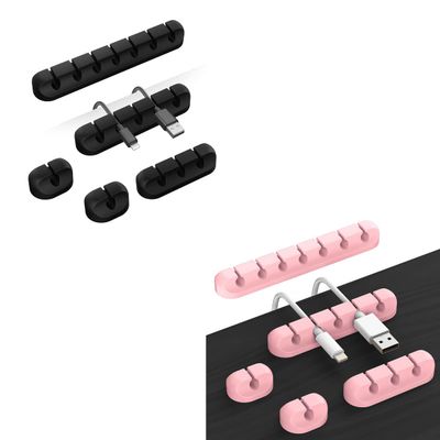 Cord Organizer Clips Cable Holder - 5 Packs Self Adhesive Cable Management for USB Cable/Power Cord/Wire