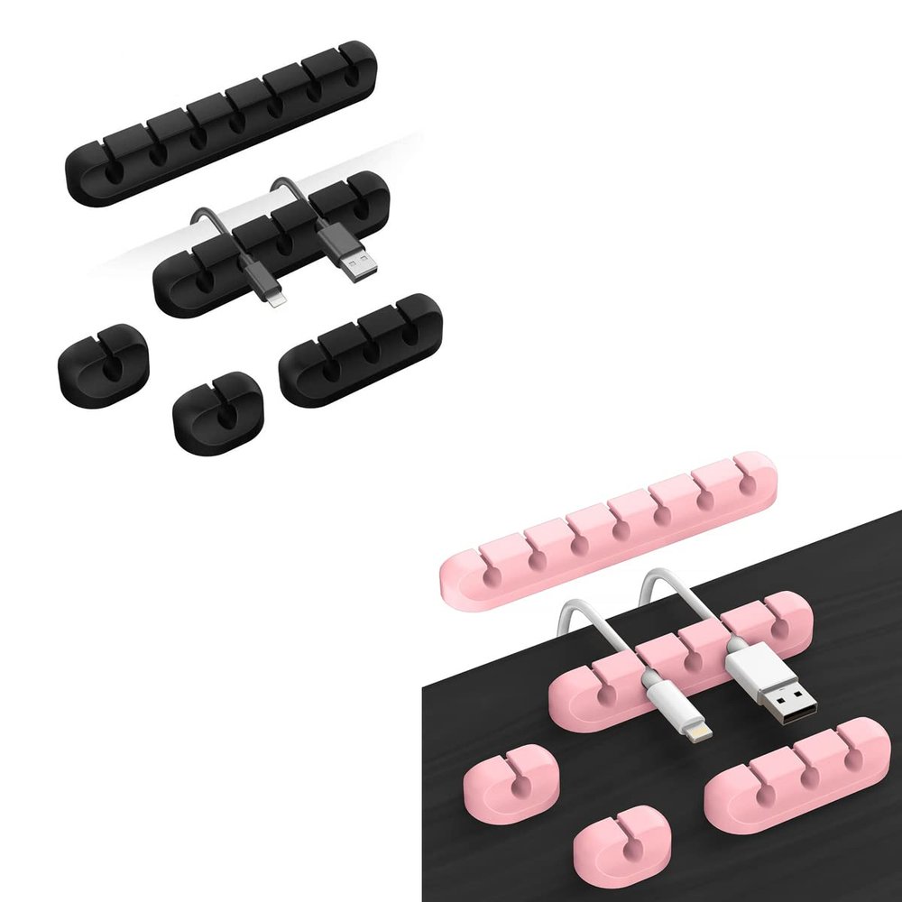 Cord Organizer Clips Cable Holder - 5 Packs Self Adhesive Cable Management for USB Cable/Power Cord/Wire