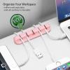 Cord Organizer Clips Cable Holder - 5 Packs Self Adhesive Cable Management for USB Cable/Power Cord/Wire view 3