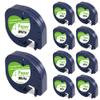 Fanooma Label Tape Replace for DYMO Letra Tag Refills 91200 91330 10697 S0721510 White Paper 12mm x 4m (1/2" x 13'), for Dymo LetraTag LT200B Plus LT100H LT100T QX50 XR XM Label Maker, 10-Pack view 1