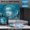 8K@60Hz HDMI 2.1 Switch 2 in 1 Out & 1 in 2 Out, Manual Bi-Directional Switcher for PS5 Xbox PC & Dual Monitors, 48Gbps 4K@120Hz (Not a Splitter) view 3