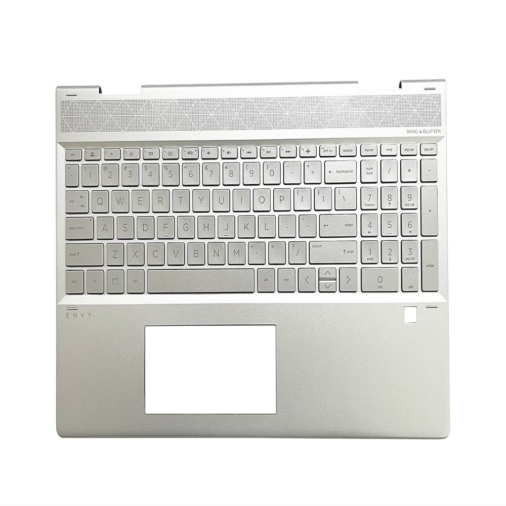 Bayjebu Replacemet Parts for HP Envy x360 15-DR 15T-DR 15.6" Palmrest Bezel US Backlit Keyboard for UMA L56975-001 Silver