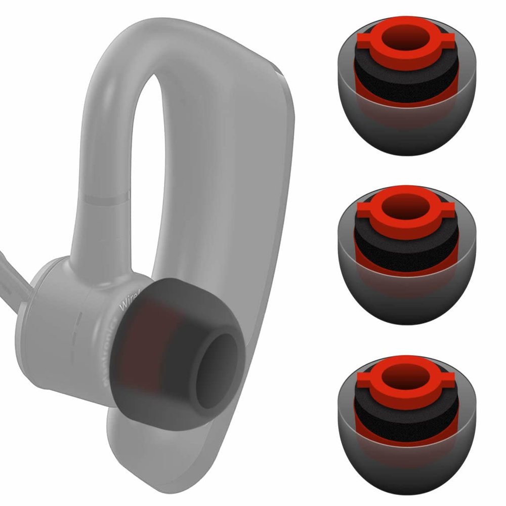 3 Pcs Silicone Ear Tips for Voyager 5200 / Voyager Legend, Replacement Medium Size Noise Reduce Rubber Earbuds Gel Wings Compatible with Plantronics Voyager 5200 & Legend - M Black