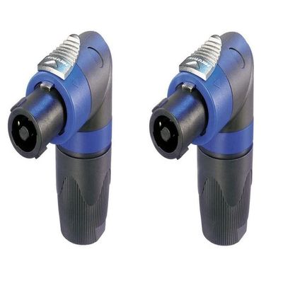 (2) Two Genuine NEUTRIK NL4FRX SpeakON 4-Pole Right Angle Locking Cable Mount