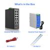 Industrial 8-Port Full Gigabit POE+ Switch with Industrial DIN-Rail Power Supply, 2 Gigabit Uplink Port, Total 120W Budget, DIN-Rail POE Switch for IP Cameras, VoIP Phones, Wireless APs view 2