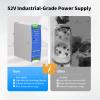 Industrial 8-Port Full Gigabit POE+ Switch with Industrial DIN-Rail Power Supply, 2 Gigabit Uplink Port, Total 120W Budget, DIN-Rail POE Switch for IP Cameras, VoIP Phones, Wireless APs view 4