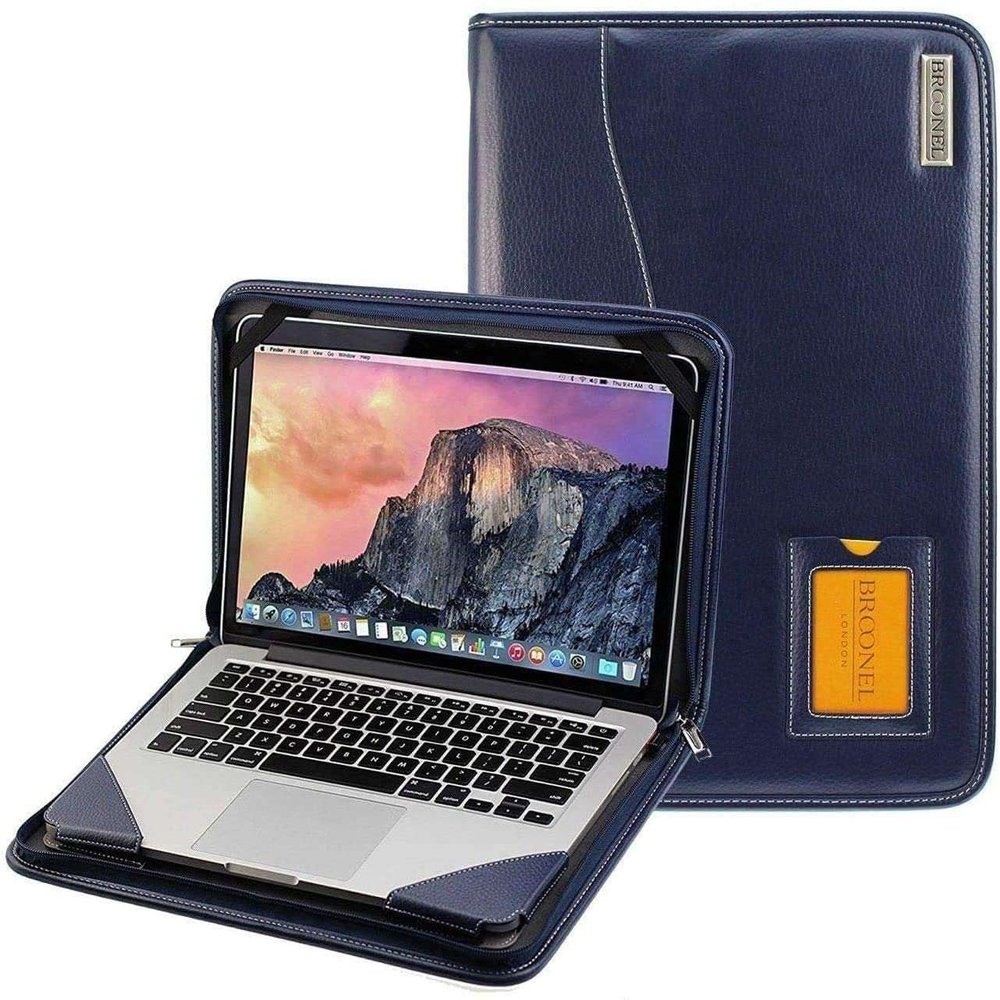 Broonel - Contour Series - Blue Heavy Duty Leather Protective Case - Compatible with ASUS Vivobook 14X (M1403) 14" Laptop
