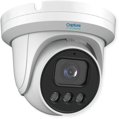 Capture Advance R2-8MPFXTUR 8MP IP IR Fixed Turret Camera, 3840x2160, 2.8mm Lens, True WDR, 12VDC/PoE, 1/2.8" Progressive Scan CMOS, IR Range up to 98 feet