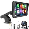7 Portable Car Monitor Wireless Apple Carplay & Android Auto Car Radio with Remote Control Backup Camera Bluetooth Mirrorlink FM Transmitter AUX/USB/TF Card Port Supports Most Cars Trucks view 1