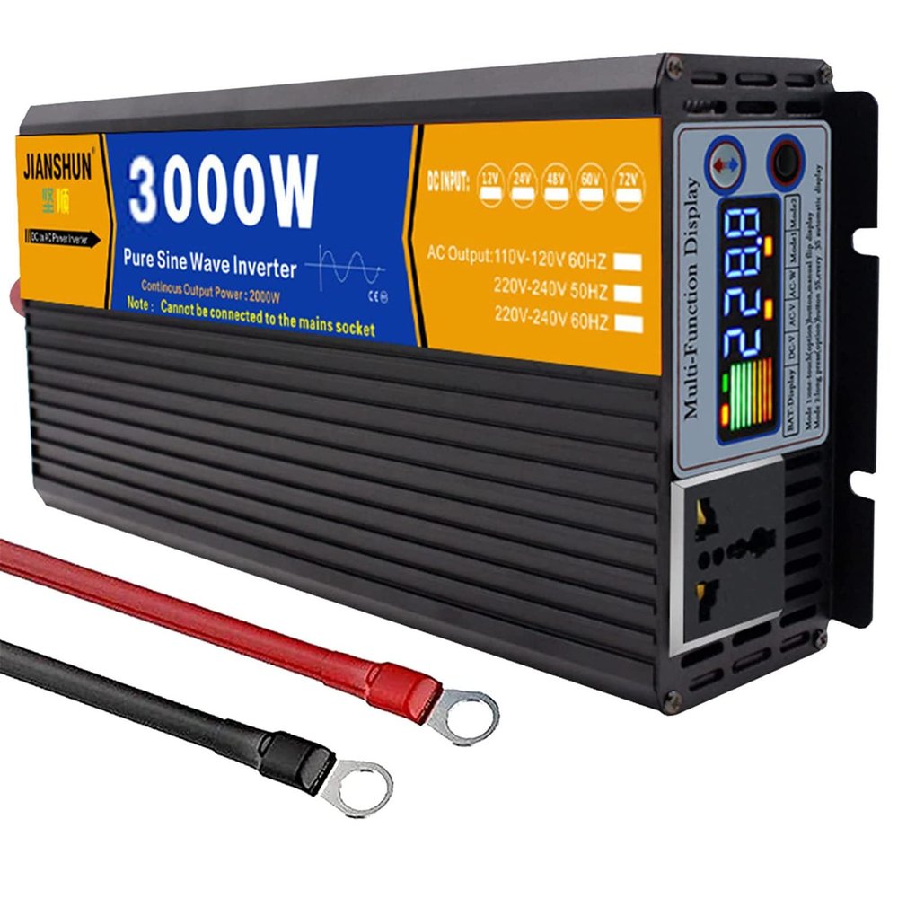 Pure Sine Wave Power Inverter 3000W 4000W 5000W Power Inverter 12V 24V to 110V 240V Car Converter for motorhomes,Truck,Boat,Camping,Household,Van,3000W-24Vto220V