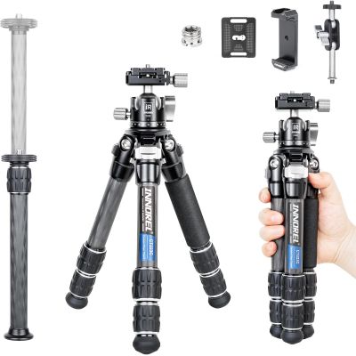 INNOREL 10-Layer Carbon Fiber Mini Tripod CT223C Desktop Tripod with 28mm Low Profile Ballhead & Center Column, Tabletop Camera Stand, Compact Portable for Digital DSLR, DV Video, Max Load 22lb/10kg