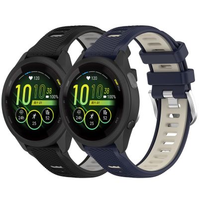 18mm Watch Bands Fit for Garmin Forerunner 265S 255S, Vivoactive 4S Quick Release Silicone Replacement Watch Bands Straps Wristbands Bracelet Fit for Garmin Vivomove 3S/Venu 2S (Black Navy)