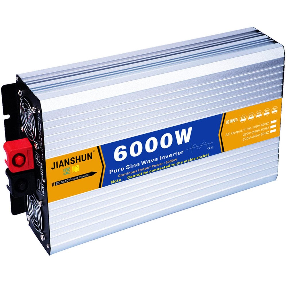 Power Inverter 6000W/8000W Pure Sine Wave Inverter DC 12V 24V to AC 110V 220V Car Inverter for Car, RV Truck,Solar System,Travel Camping,6000W-12Vto220V
