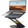 Nulaxy Telescopic 360 Rotating Laptop Stand for Desk Adjustable Height Swivel Pull Out Design Ergonomic Laptop Riser Fits All 10-17" Laptops Computer MacBook, Black view 1