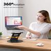 Nulaxy Telescopic 360 Rotating Laptop Stand for Desk Adjustable Height Swivel Pull Out Design Ergonomic Laptop Riser Fits All 10-17" Laptops Computer MacBook, Black view 2