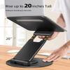 Nulaxy Telescopic 360 Rotating Laptop Stand for Desk Adjustable Height Swivel Pull Out Design Ergonomic Laptop Riser Fits All 10-17" Laptops Computer MacBook, Black view 3