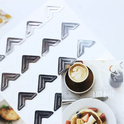 120 Pcs/Lot 5 Sheets Vintage Corner Kraft Paper Stickers For Photo Albums Decor DIY Retro Sticker Frame Decorations Scrapbooking,Silver