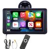 Compatible for Wireless Apple Carplay Android Auto Portable Car Monitor, 7 HD Touchscreen Portable Car Stereo with Mirror Link Bluetooth FM Transmitter AUX /USB/ TF Card Port 9V-36V Remote Control view 1