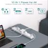 Power Strip Surge Protector with USB C - Flat Plug Extension Cord with 6 AC Outlets 4 USB (2 USB C), Wall Mount, 5ft, 900 J, Multi Plug Outlet Extender for Home Office Dorm Room Essentials view 2