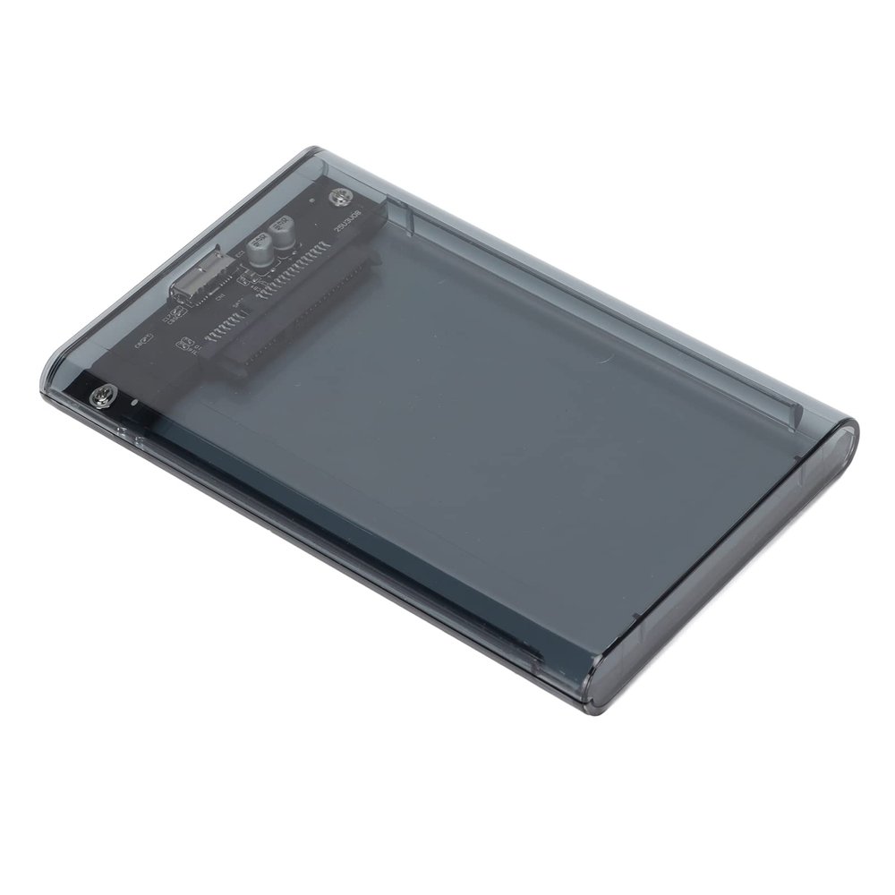 Heayzoki 2.5 Hard Drive Enclosure, USB 3.0 SATA External Hard Disk Case, 5Gbps 4TB Tool for 98/SEME/2000/XPVista/7/8/10/OS and (Transparent Grey)