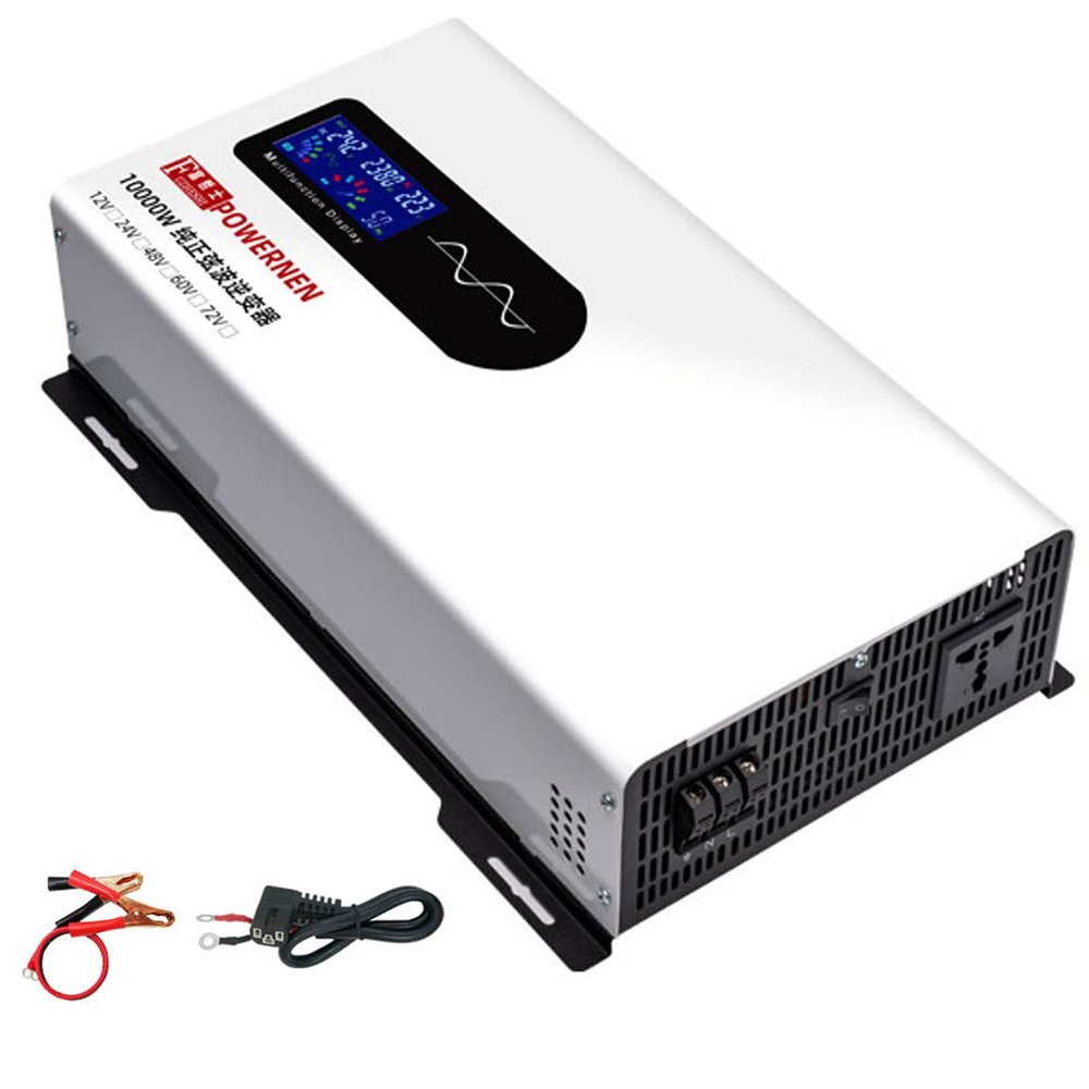 10000W Pure Sine Wave Power Inverter 24V to 220V 110V Car Converter Power Inverter with LCD Display,for motorhomes,Truck,Boat,Van,60Vto220V