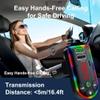 Car FM Transmitter,Car MP3 Player Transmitter,Bluetooth Car Adapter,Hands Stereo Dual USB Charging Bluetooth Car Adapter with Colorful Ambient Light view 3