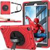 BMOUO Case for iPad 6th/5th Generation/Air 2, for iPad 9.7 Case 2018/2017 with Screen Protector, 360 Rotating Stand & Hand & Shoulder Strap Kids Case for iPad 6th/5th Gen/Air 2, Red Black