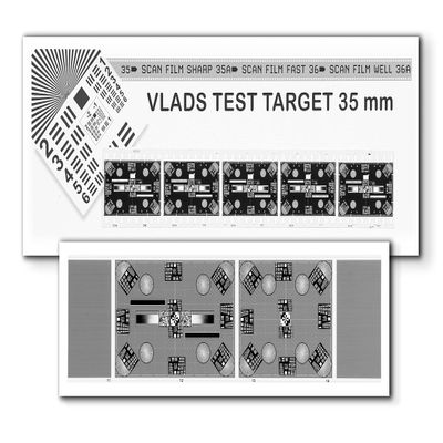 35 mm Hi-Res (5 Frames) and Type 120 Vlads Focus Checker High-Resolution Calibration Target Chart Combo for Digitizing, Camera Scanning. Fully Utilize Your Lens Sharpness and Resolution.