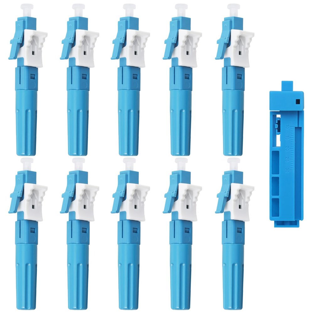 Duogalia-10 Pack LC-UPC Singlemode Fiber Optic Quick Assembly Connector SM 9/125 Mechanical Fast Connection Adapter for 0.9/2.0/3.0/2.0 * 1.6/2.0 * 3.0mm Fiber Cable
